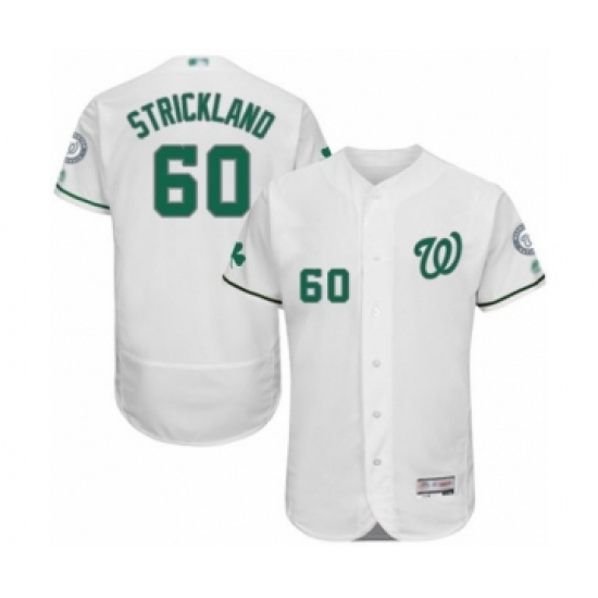Men's Washington Nationals 60 Hunter Strickland White Celtic Flexbase Authentic Collection Baseball Player Jersey
