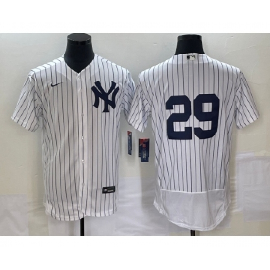 Men's New York Yankees 29 Gio Urshela White No Name Flex Base Stitched Baseball Jersey