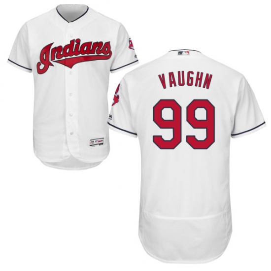 Men's Majestic Cleveland Indians 99 Ricky Vaughn White Home Flex Base Authentic Collection MLB Jersey