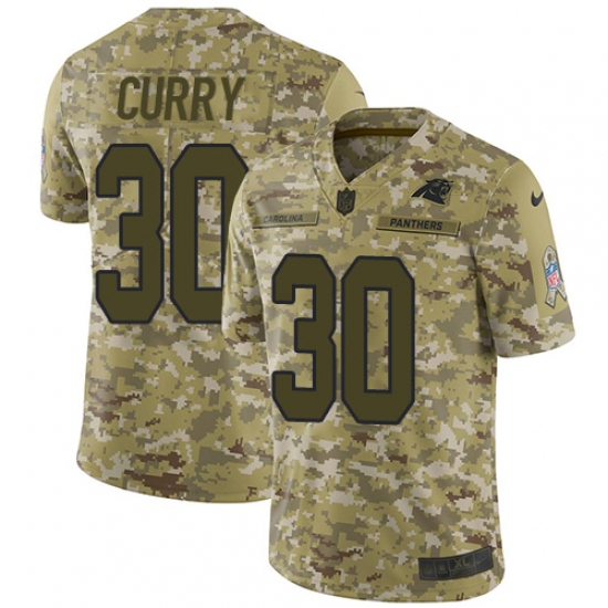 Men's Nike Carolina Panthers 30 Stephen Curry Limited Camo 2018 Salute to Service NFL Jersey