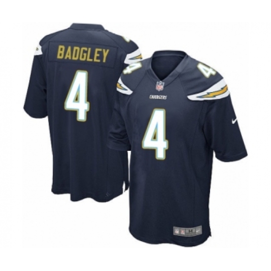 Men's Nike Los Angeles Chargers 4 Michael Badgley Game Navy Blue Team Color NFL Jersey