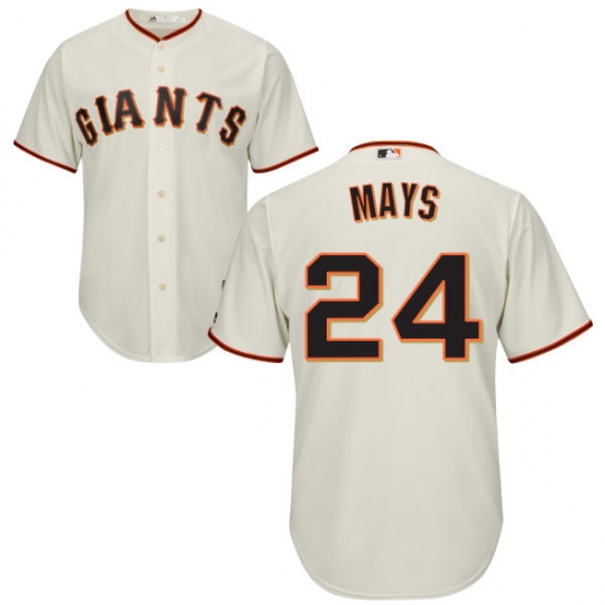 Men's Majestic San Francisco Giants 24 Willie Mays Replica Cream Home Cool Base MLB Jersey