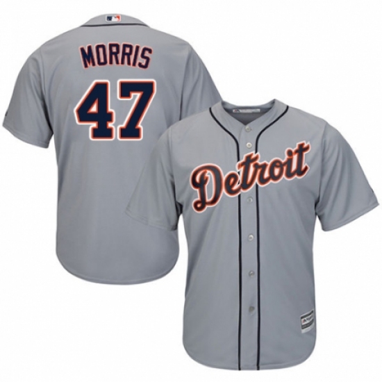 Youth Majestic Detroit Tigers 47 Jack Morris Replica Grey Road Cool Base MLB Jersey