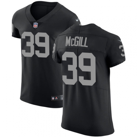 Men's Nike Oakland Raiders 39 Keith McGill Black Team Color Vapor Untouchable Elite Player NFL Jersey