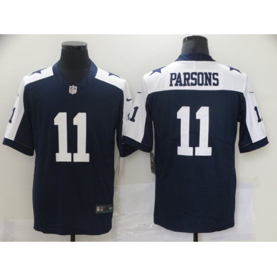 Men's Dallas Cowboys 11 Micah Parsons Nike Blue 2021 Throwback Limited Jersey