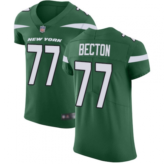 Men's New York Jets 77 Mekhi Becton Green Team Color Stitched Vapor Untouchable Elite Jersey