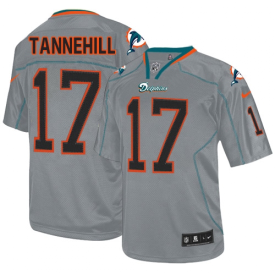 Men's Nike Miami Dolphins 17 Ryan Tannehill Elite Lights Out Grey NFL Jersey