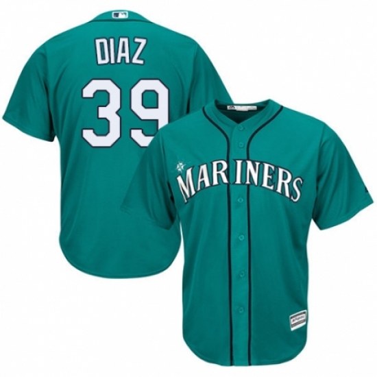 Youth Majestic Seattle Mariners 39 Edwin Diaz Authentic Teal Green Alternate Cool Base MLB Jersey