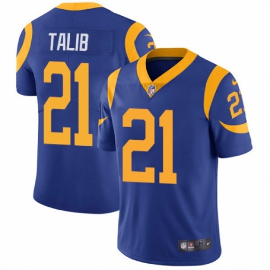 Men's Nike Los Angeles Rams 21 Aqib Talib Royal Blue Alternate Vapor Untouchable Limited Player NFL Jersey