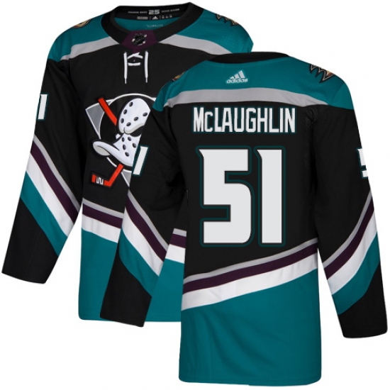 Men's Adidas Anaheim Ducks 51 Blake McLaughlin Authentic Black Teal Third NHL Jersey