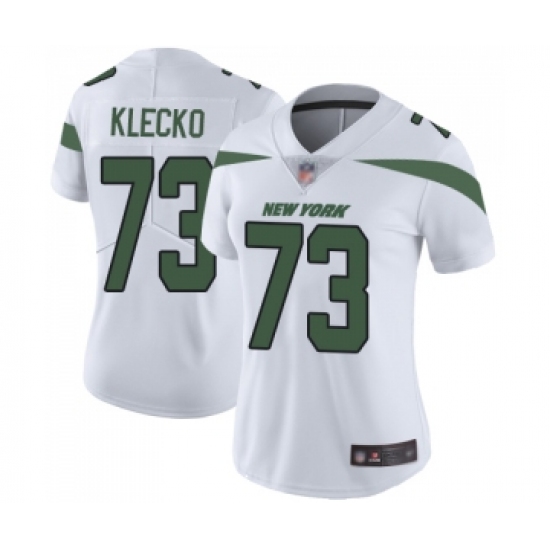 Women's New York Jets 73 Joe Klecko White Vapor Untouchable Limited Player Football Jersey