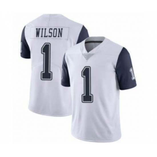 Men's Nike Cowboys 1 Cedrick Wilson White Stitched NFL Limited Rush Jersey