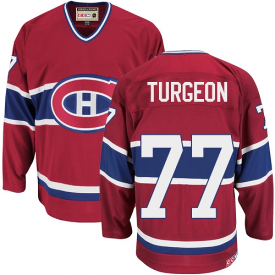 Men's CCM Montreal Canadiens 77 Pierre Turgeon Premier Red Throwback NHL Jersey