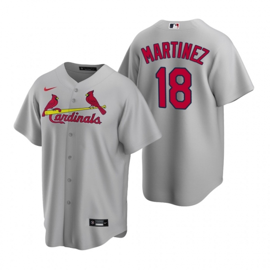 Men's Nike St. Louis Cardinals 18 Carlos Martinez Gray Road Stitched Baseball Jersey