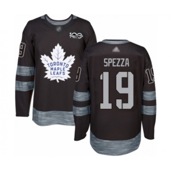 Men's Toronto Maple Leafs 19 Jason Spezza Authentic Black 1917-2017 100th Anniversary Hockey Jersey
