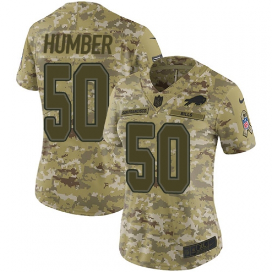 Women's Nike Buffalo Bills 50 Ramon Humber Limited Camo 2018 Salute to Service NFL Jersey