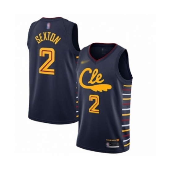 Women's Cleveland Cavaliers 2 Collin Sexton Swingman Navy Basketball Jersey - 2019 20 City Edition