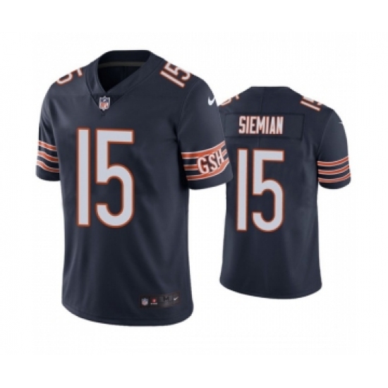 Men's Chicago Bears 15 Trevor Siemian Navy Vapor untouchable Limited Stitched Jersey