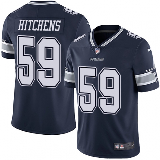 Youth Nike Dallas Cowboys 59 Anthony Hitchens Navy Blue Team Color Vapor Untouchable Limited Player NFL Jersey