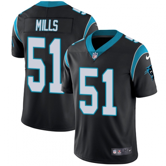 Youth Nike Carolina Panthers 51 Sam Mills Black Team Color Vapor Untouchable Limited Player NFL Jersey