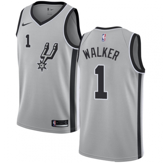 Women's Nike San Antonio Spurs 1 Lonnie Walker Swingman Silver NBA Jersey Statement Edition