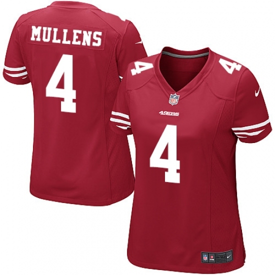 Women's Nike San Francisco 49ers 4 Nick Mullens Game Red Team Color NFL Jersey
