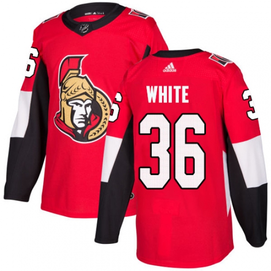 Men's Adidas Ottawa Senators 36 Colin White Red Home Authentic Stitched NHL Jersey