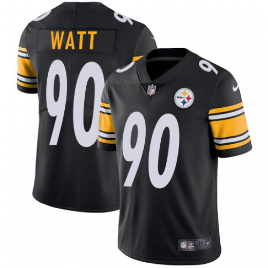 Men's Nike Pittsburgh Steelers 90 T. J. Watt Black Team Color Vapor Untouchable Limited Player NFL Jersey