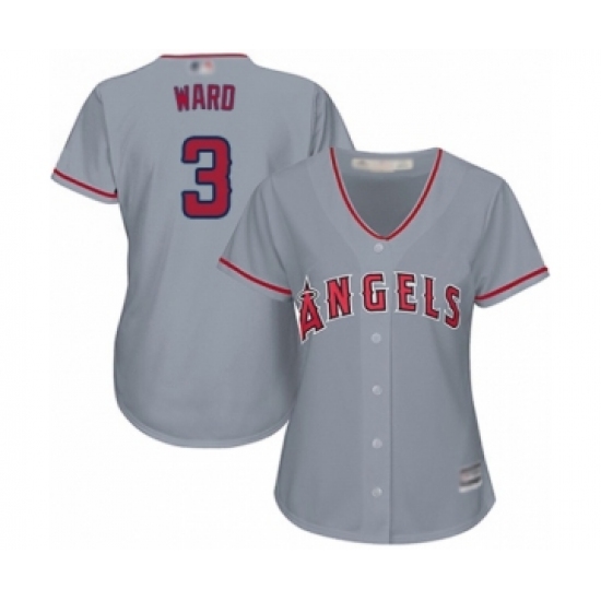 Women's Los Angeles Angels of Anaheim 3 Taylor Ward Authentic Grey Road Cool Base Baseball Player Jersey