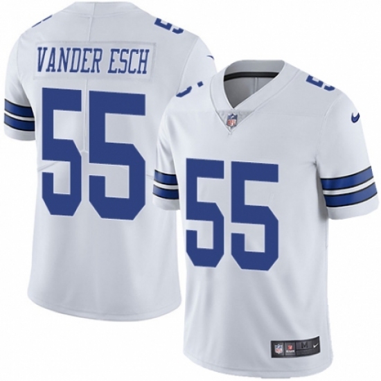 Men's Nike Dallas Cowboys 55 Leighton Vander Esch White Vapor Untouchable Limited Player NFL Jersey