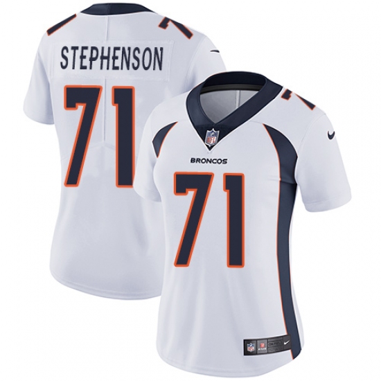 Women's Nike Denver Broncos 71 Donald Stephenson White Vapor Untouchable Limited Player NFL Jersey
