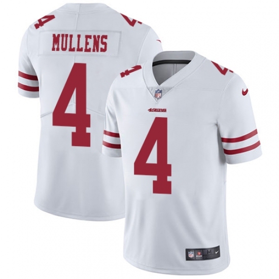 Men's Nike San Francisco 49ers 4 Nick Mullens White Vapor Untouchable Limited Player NFL Jersey