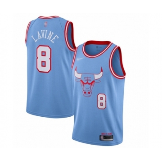 Women's Chicago Bulls 8 Zach LaVine Swingman Blue Basketball Jersey - 2019 20 City Edition