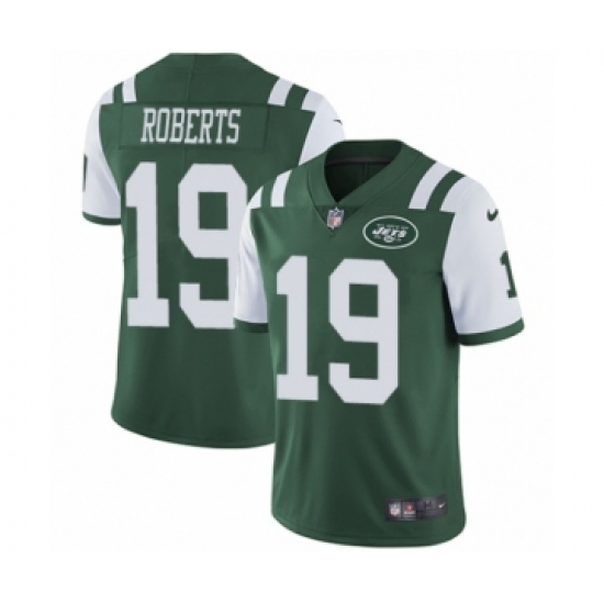 Men's Nike New York Jets 19 Andre Roberts Green Team Color Vapor Untouchable Limited Player NFL Jersey