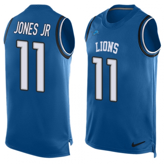 Men's Nike Detroit Lions 11 Marvin Jones Jr Limited Light Blue Player Name & Number Tank Top NFL Jersey