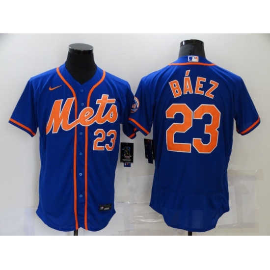 Men's Nike New York Mets 23 Keon Broxton Blue Elite Authentic Baseball Jersey