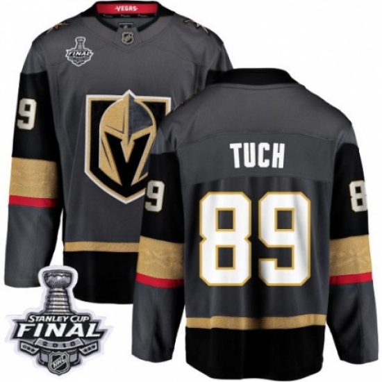 Men's Vegas Golden Knights 89 Alex Tuch Authentic Black Home Fanatics Branded Breakaway 2018 Stanley Cup Final NHL Jersey