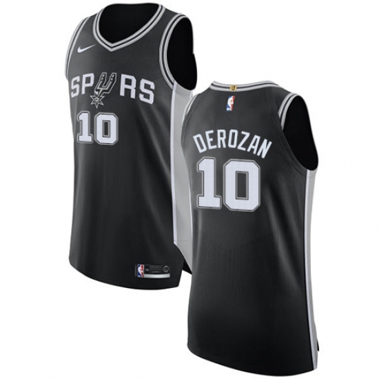 Youth Nike San Antonio Spurs 10 DeMar DeRozan Swingman Black NBA Jersey - Icon Edition