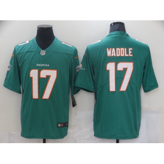 Men's Miami Dolphins 17 Jaylen Waddle Nike Aqua 2021 NFL Draft First Round Pick Leopard Jersey