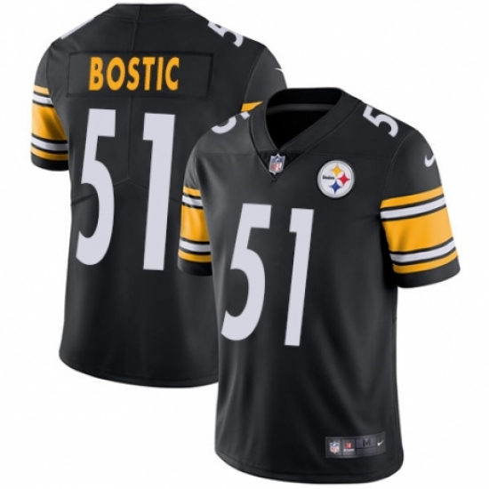 Youth Nike Pittsburgh Steelers 51 Jon Bostic Black Team Color Vapor Untouchable Limited Player NFL Jersey