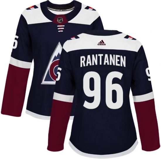 Women's Adidas Colorado Avalanche 96 Mikko Rantanen Authentic Navy Blue Alternate NHL Jersey