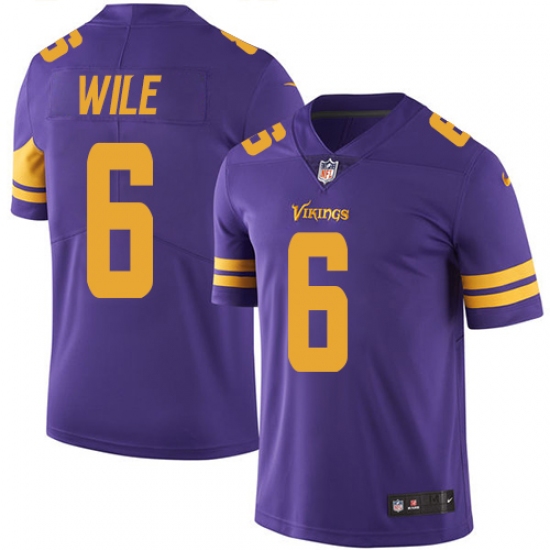 Men's Nike Minnesota Vikings 6 Matt Wile Limited Purple Rush Vapor Untouchable NFL Jersey