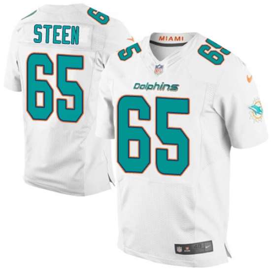 Men's Nike Miami Dolphins 65 Anthony Steen Elite White NFL Jersey