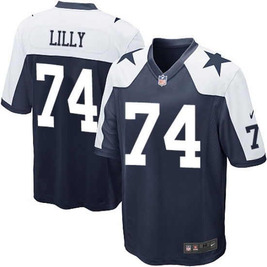 Men's Nike Dallas Cowboys 74 Bob Lilly Game Navy Blue Throwback Alternate NFL Jersey