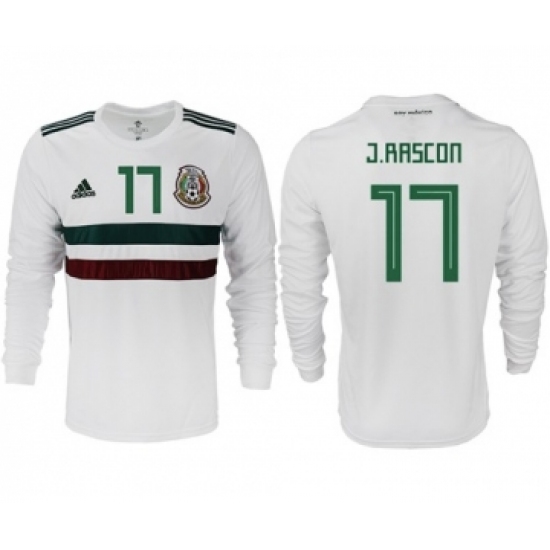 Mexico 17 J.Rascon Away Long Sleeves Soccer Country Jersey