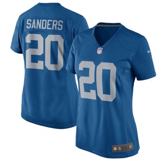 Women's Nike Detroit Lions 20 Barry Sanders Game Blue Alternate NFL Jersey