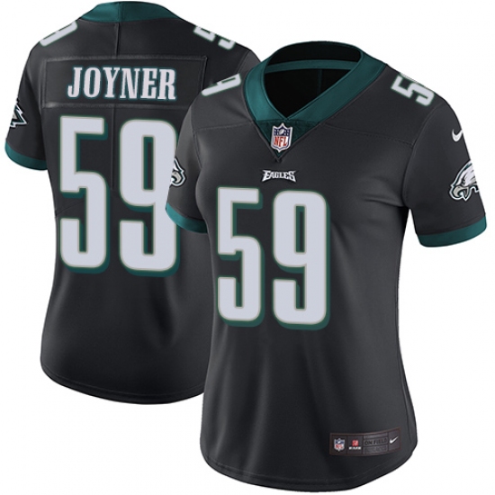 Women's Nike Philadelphia Eagles 59 Seth Joyner Black Alternate Vapor Untouchable Limited Player NFL Jersey