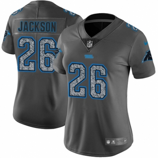 Women's Nike Carolina Panthers 26 Donte Jackson Gray Static Vapor Untouchable Limited NFL Jersey