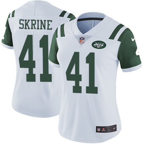 Women's Nike New York Jets 41 Buster Skrine Elite White NFL Jersey