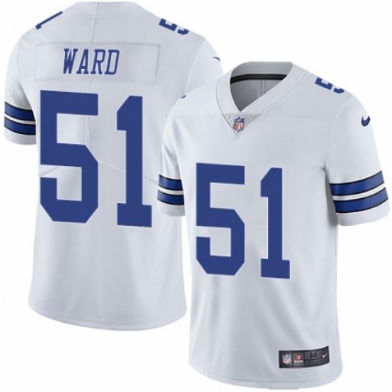 Men's Nike Dallas Cowboys 51 Jihad Ward White Vapor Untouchable Limited Player NFL Jersey